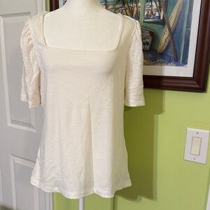 Anne Klein Cream Women's Square Neck Top